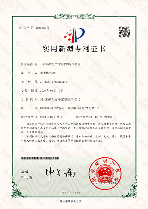 一種高效生產(chǎn)富氧水的曝氣裝置